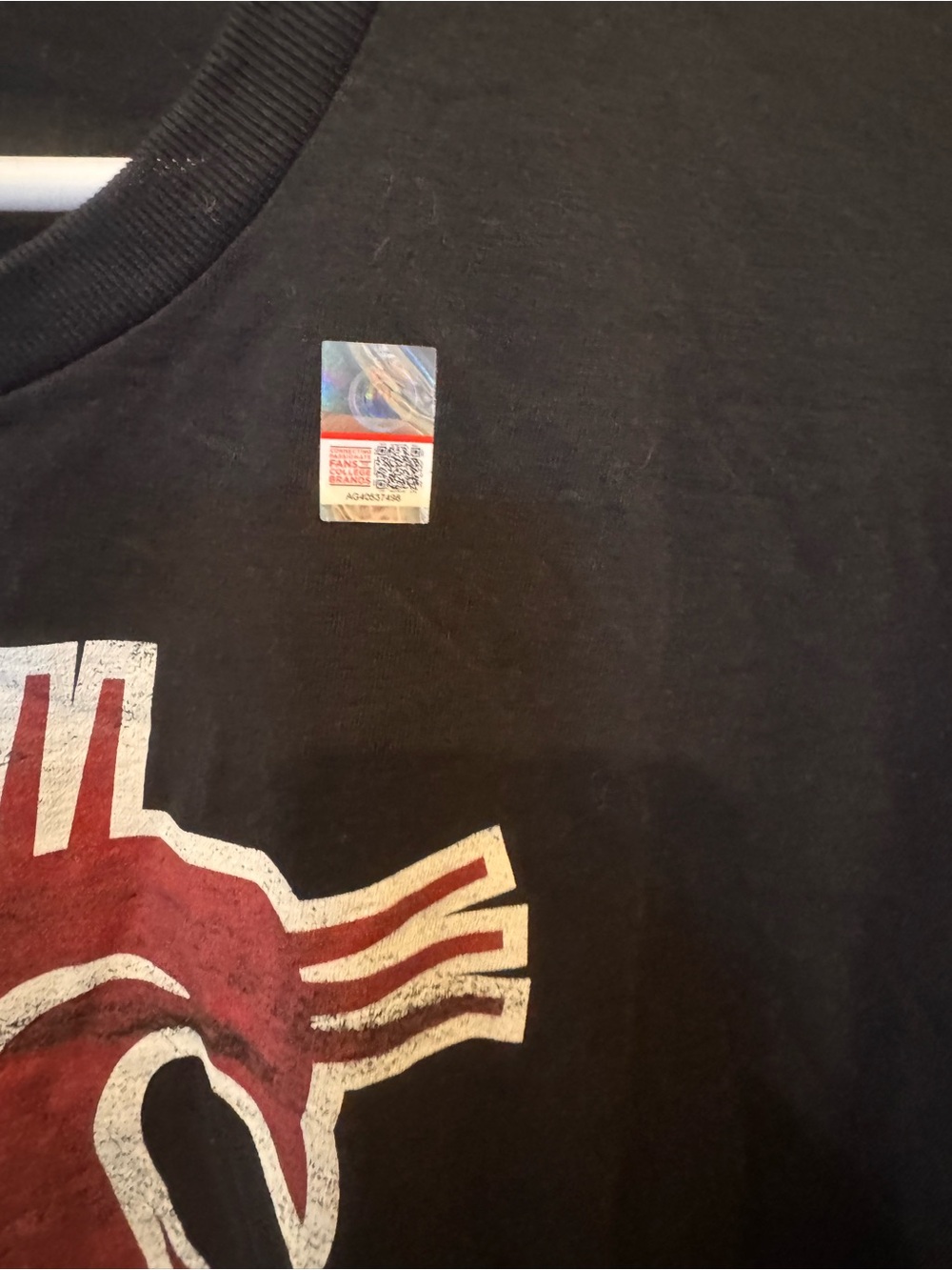 Jerzees Black T‑Shirt with Red and White Cougar Logo - Picture 2 of 6